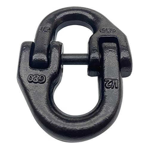 Enixwill 2Pc 1/2 Inch Tow Hitch Safety Chain Hammerlock Connector Link Grade 80 Coupling Link #TOP6