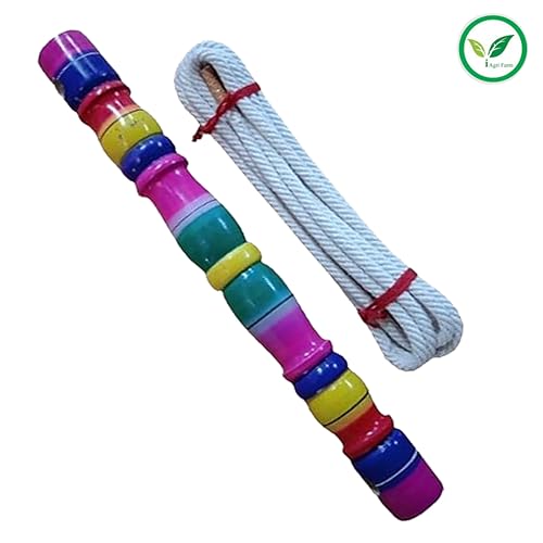 Image of Iagri Woodern Thottil Kambu & Rope (Multi-Colour) with Cotton Dhotie