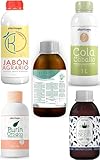 Protección TOTAL.Jabón Potásico 1l,Aceite de Neem 250ml,Purín Ortiga 250ml,Cola de Caballo 1l,Algas Marinas 250ml Insecticida,Fungicida,Bioestimulante,Mosca Blanca,Araña Roja,Oidio,Mildiu,Sostenible
