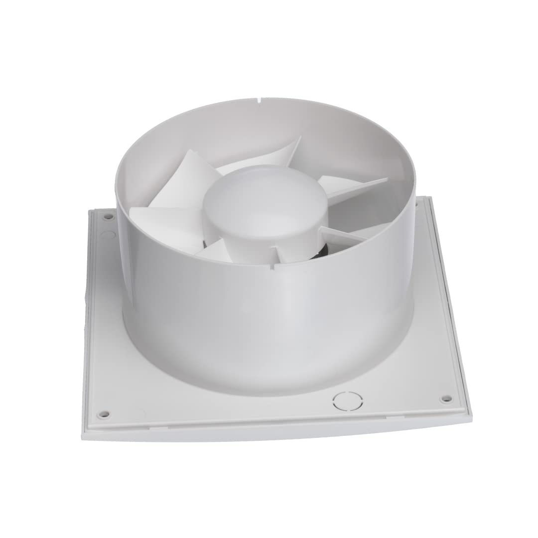 EUROPLAST Ø 125mm Extractor de Baño con Temporizador - Extractor de Aire Silencioso Blanco - Ventilador de Pared para Cocina, Garaje, WC