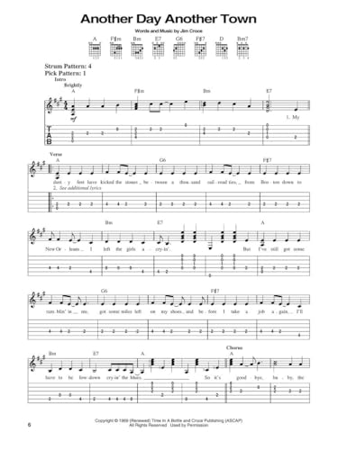 The Best of Jim Croce - Easy Guitar Songbook with Notes and Tab | 23 Classic Songs for Beginners | Includes Time in a Bottle Bad Bad Leroy Brown I Got ... and More (Easy Guitar with Notes & Tab) - Image 5