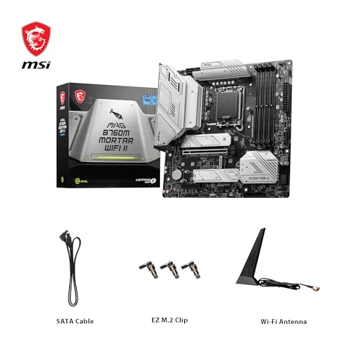 MAG B760M MORTAR WIFI II Scheda Madre, mATX - Supporta Intel 12° & 13° Gen, LGA 1700 - DDR5 Memory Boost 7800+MHz/OC, 1x PCIe 5.0 x16, 3 x M.2 Gen4, 2.5G LAN, Wi-Fi 6E - Scheda madre - Immagine 6