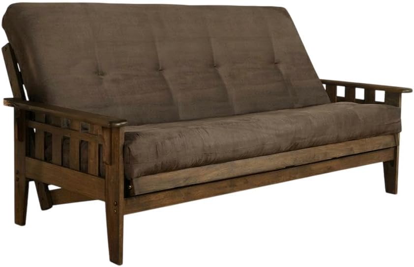 Starlight Canyon Home Brown Futon with Polyester Fabric, Modern Design, 81-Inch Length, Durable Frame, Comfortable Upholstery, Stylish Lounge Furniture