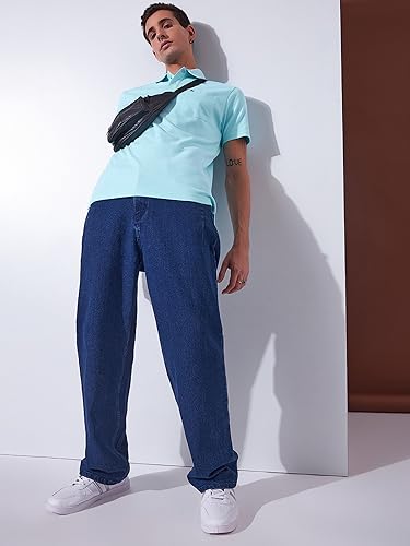 Image of Men's Solid Polo Collar Casual T-Shirt with Pocket | Cotton Polo Collar Half Sleeves Solid T-Shirt | Slim Fit Polos