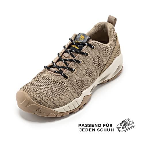 LaceHype 2 Paar - Premium Runde Schnürsenkel [ Ø4,5 mm ] Polyester für Arbeitsschuhe, Stiefel, Outdoorschuhe und Sportschuhe reißfeste Schuhbänder (Schwarz/Weiß, 110cm)