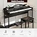 UMOMO 88 Key Digital Piano Keyboard with Piano Metal Stand, Full Size Electric Piano, Headphone Jack, 3 Pedal, Electronic Piano for Beginner, Adults, Black