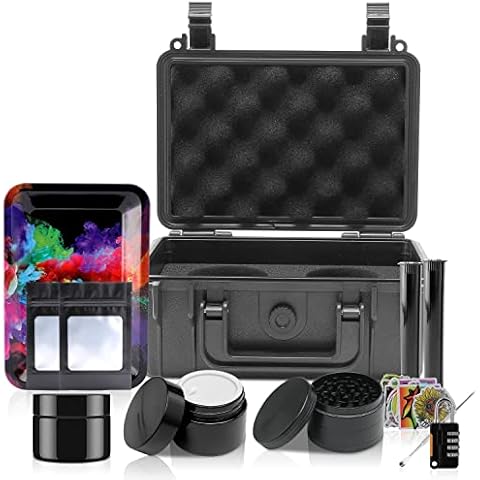 Kyrgyzst Smell Proof Box - Smell Proof Containers, Smell Proof Lock Box with & Fun Stickers, Discreet, child proof & robust, Odor Proof Box Suit for Travel Home Camping(multicolor) Cover