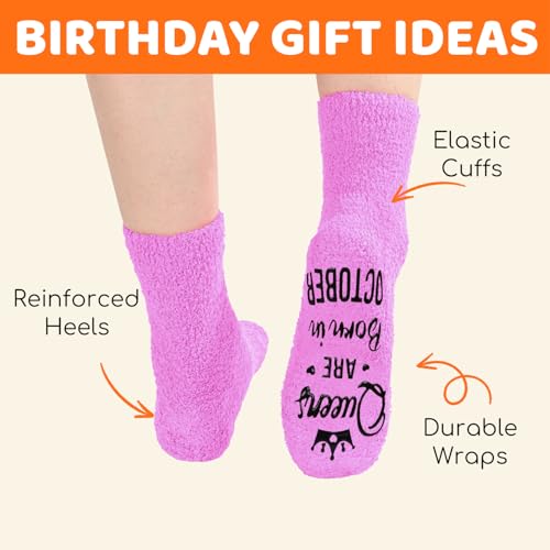 Image of HAPPYPOP Birthday Gifts Ideas for Women - January February March Birthday Socks in Pink