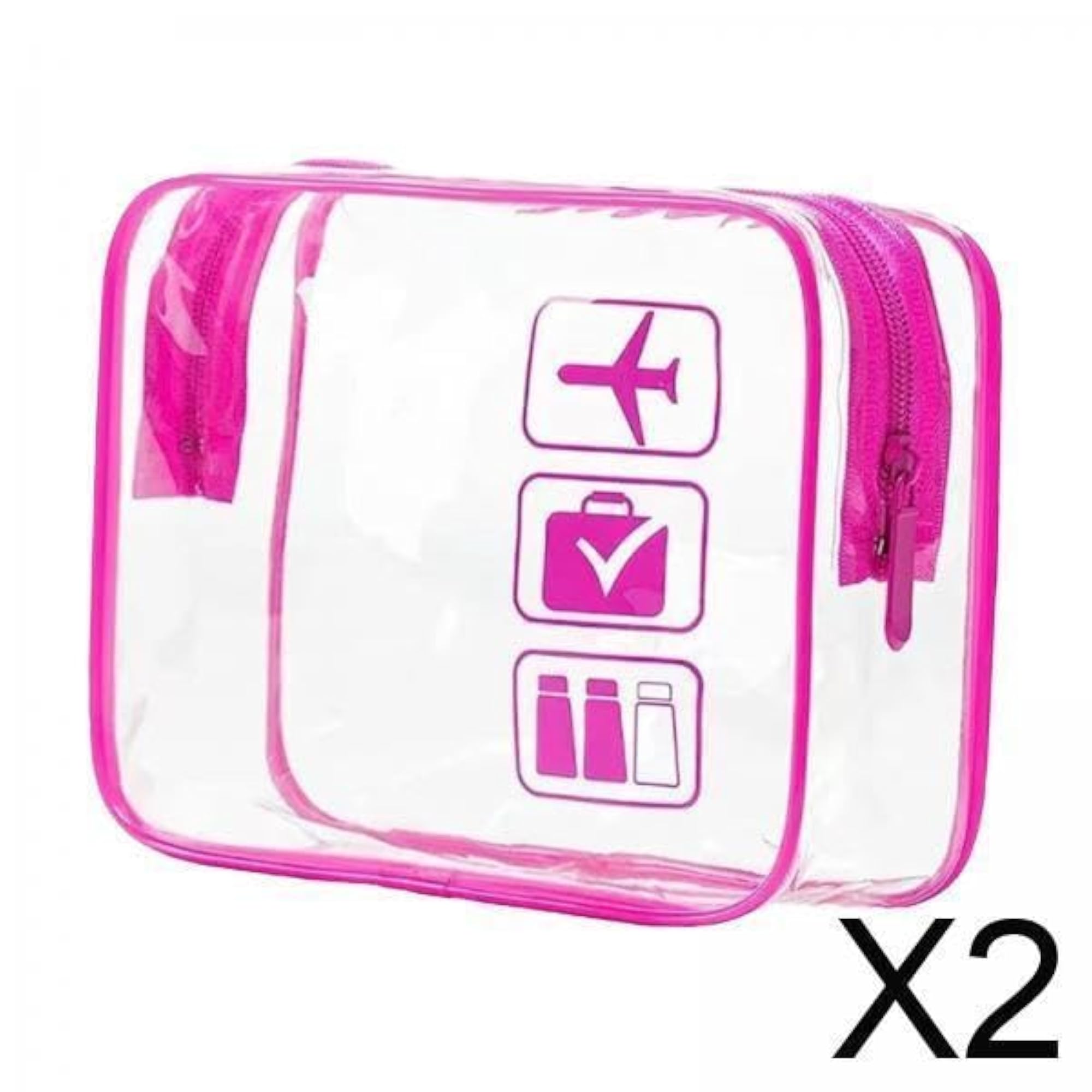 Clear Makeup Bag for Essentials, Set of 2