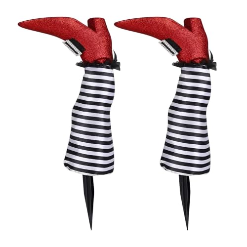 Adornos de Halloween para suelo con estacas de bruja invertidas 2