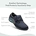 Orthofeet Women's Orthopedic Wichita Adjustable Stretch Fabric Casual Shoe, Black, Size 9