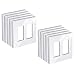 [10 Pack] BESTTEN 2-Gang Screwless Wall Plate, USWP6 Snow White Series, Slightly Larger Size Outlet Cover for Light Switch, Dimmer, USB, GFCI, Decor Receptacle, Residential and Commercial, UL Listed