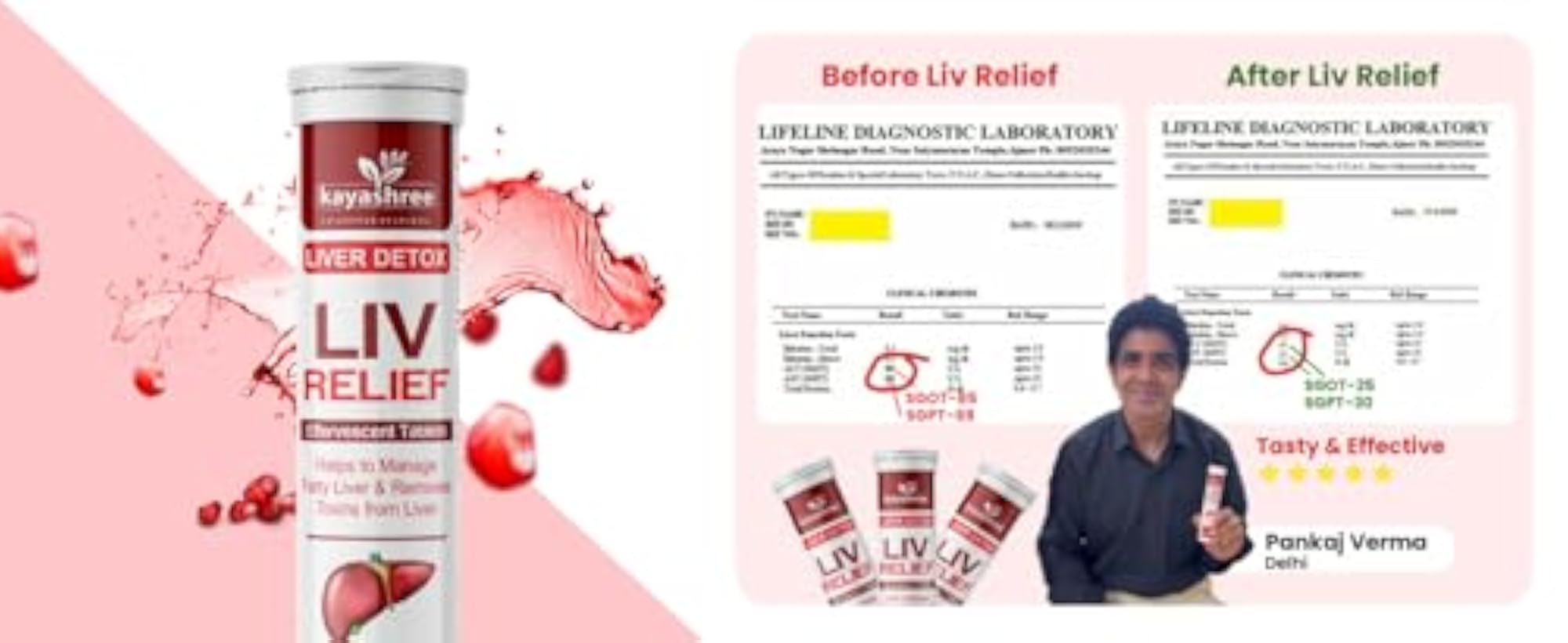 Kayashree Liv Relief Effervescent Tablets for Liver Detox