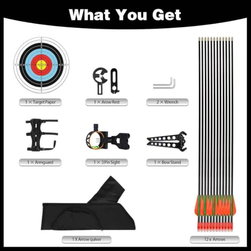AKCHOER Youth Compound Bow Set, 10-30 lbs Adjustable Draw Weight, 17-26.5" Draw Length Archery Bow for Youth and Beginner, Compound Bow Kit Set for Target Practice (Black) by AKCHOER - Used condition - Image 5