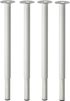 IKEA OLOV Adjustable Leg Set of 4 Legs White Steel