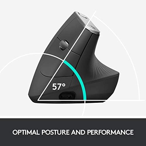 Logitech MX Vertical Wireless Mouse Ergonomic Design - Graphite — view 2