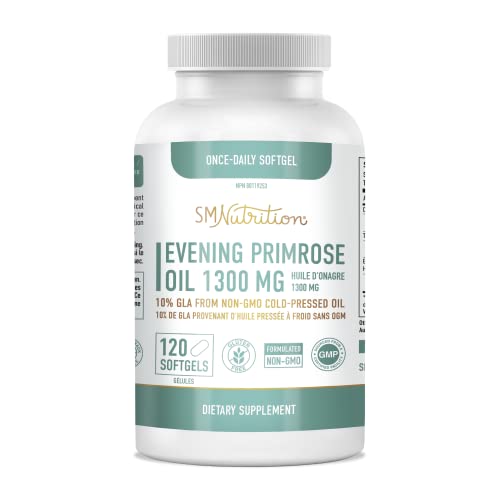 Evening Primrose Oil 1,300mg (120 Softgels, 4-Month Supply) Cold-Pressed, No Preservatives or Artificial Additives - 10% GLA - Skin Health Support* - Formulated Non-GMO Evening Primrose Oil 1,300mg (120 Softgels, 4-Month Supply) Cold-Pressed, No Preservatives or Artificial Additives - 10% GLA - Skin Health Support* - Formulated Non-GMO