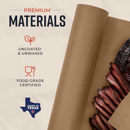 Bryco Goods Brown Butcher Paper Roll, 18 Inch x 150 Feet, Unbleached, Uncoated, Unwaxed, Food-Grade Kraft Paper for BBQ, Smoking, Grilling, and Wrapping Meat – Made in the USA