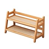 2-Tier Coffee Station Organizer, Bamboo Coffee Cup Holder for Counter top, Vintage Mug Organizer, Rustic Mug Holder for Kitchen