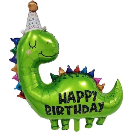DIWULI XXL Dinosaurier Happy Birthday Luftballon, Dino Langhals Folien-Ballon, Folien-Luftballon Kinder-Geburtstag Junge, Geburtstagsballon, Dino-Party, Motto-Party, Dino-Geburtstagsparty, Dekoration Cover