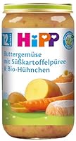 HiPP Buttergemüse mit Süßkartoffelpüree und Bio-Hühnchen (6 x 250g), ab 12. Monat, salzarm, glutenfrei, mit Omega-3, stückig - wichtig fürs Kauenlernen, in bester Bio Qualität