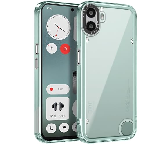 Image of AESTMO Back Cover Case for Nothing CMF Phone 1 | Electroplated Buttons | Stylish Camera Border | Crystal Clear Hard Back Cover Case (TPU & PC, Transparent Bumper)