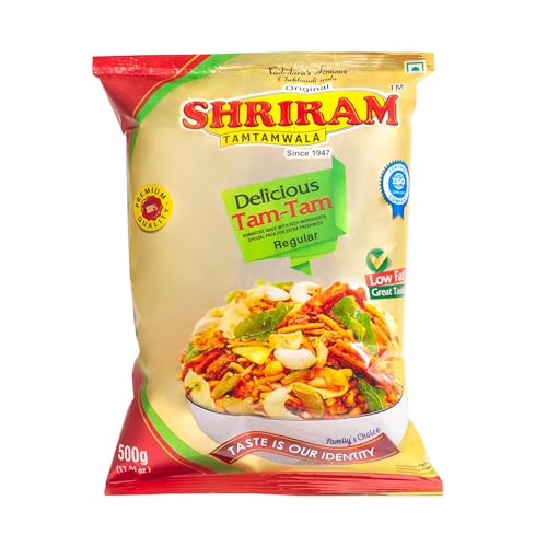 Image of SHRIRAM TAMTAMWALA Delicious Tamtam Regular Mixture Vadodara Tam Tam Bhel Mix Namkeen 500gm (Pack Of 1)