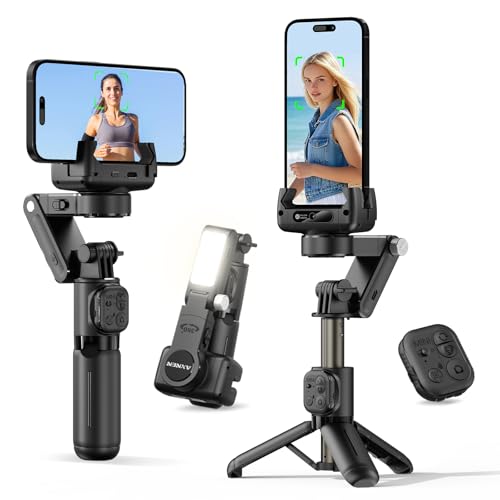 Estabilizador de celular, Gimbal de selfie de 2 eixos com rastrea...