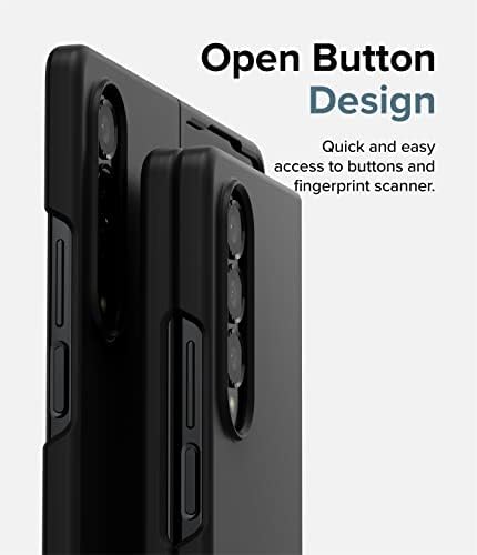 Ringke Slim Case Compatible with Samsung Galaxy Z Fold 4, Soft Coating Hard Thin Premium PC Lightweight Protective Phone Cover for Z Fold4 5G (2022) - Black