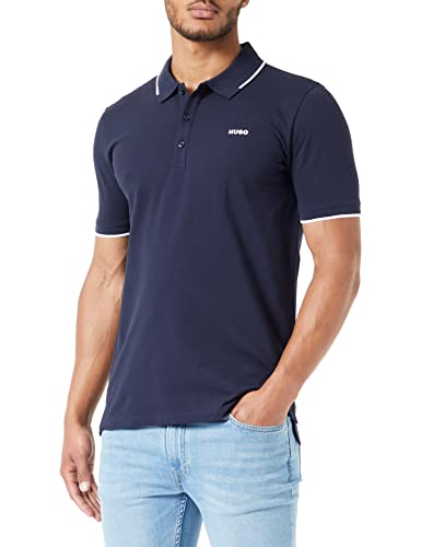 Polo Hugo Dinoso222 coton de qualité bleu foncé haut de gamme homme