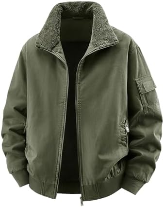 Eisctnd Men's Winter Sherpa Lined Bomber Jacket, Heavy Duty Warm ...