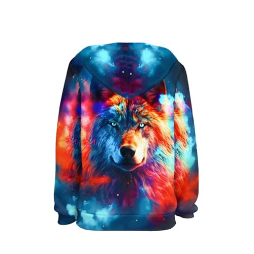 Image of GLUDEAR Teen Boys Girls Novelty Animal Galaxy Hoodies Sweatshirts Pullover