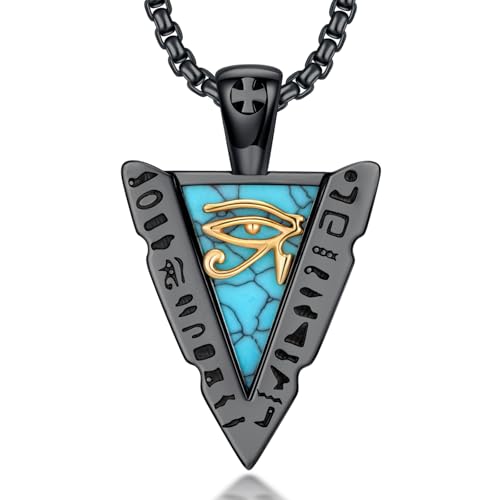 Egyptian Arrowhead Necklace 925 Sterling Silver Vintage Arrowhead Pendant Necklace Egyptian Jewelry Gifts for Men Women