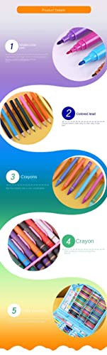 JJMARY Kit de pintura de caneta aquarela, 150 cores de papelaria de aquarela lavada, pincel de lápis