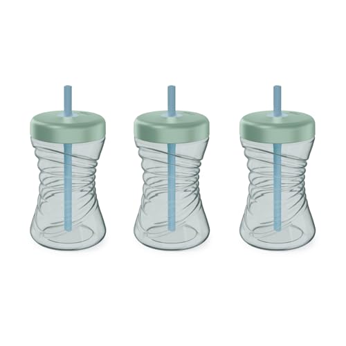 Image of NUK First Choice Fun Grips Straw Cup 2.0, 10 oz. Sippy Cup with Handles, Leak Proof Straw Cup, 3-Pack