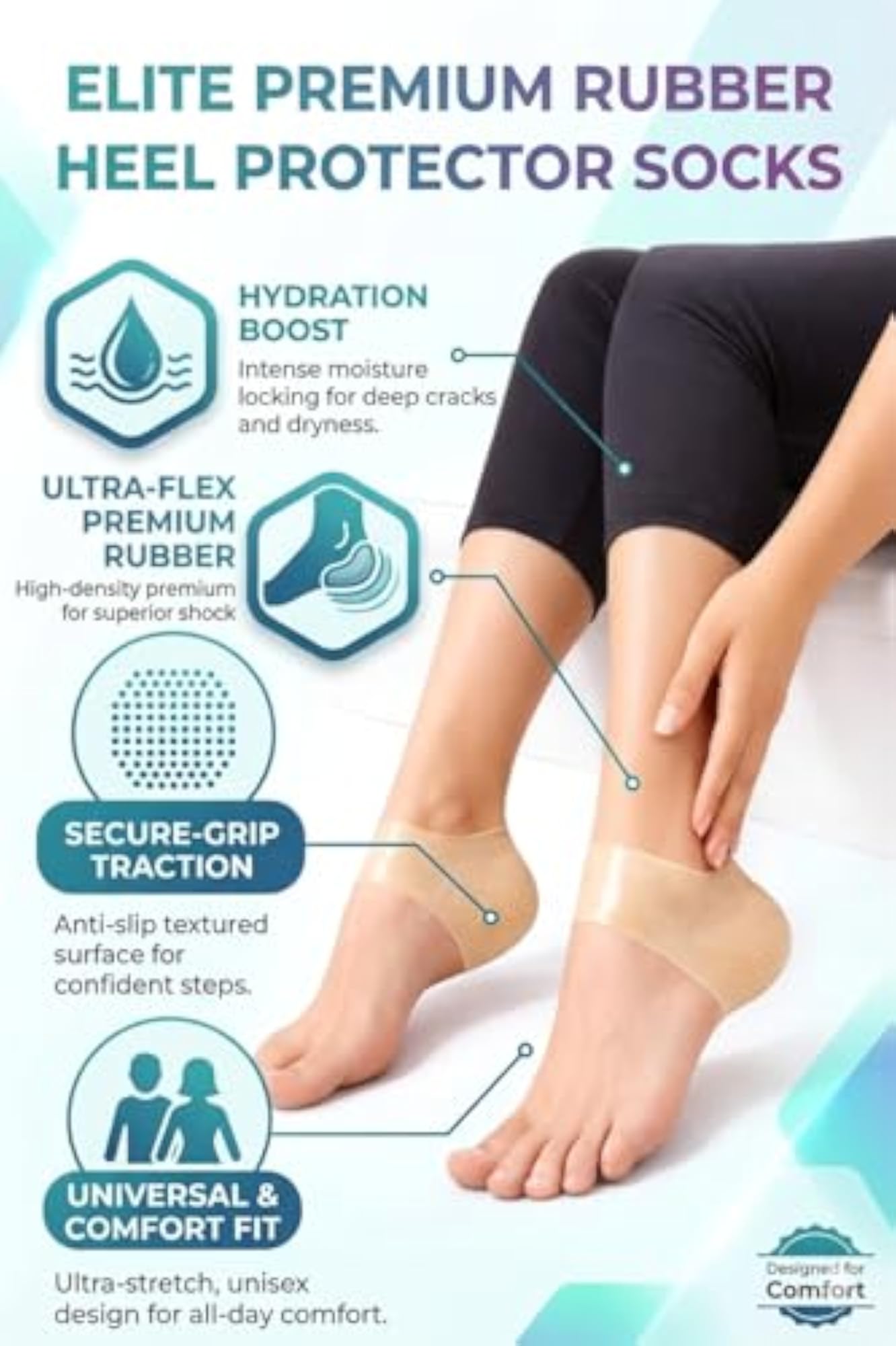 Multi-Purpose Heel Care Socks for All-Day Comfort