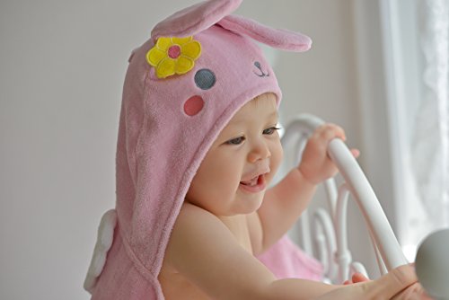 DinDonオリジナル DA フードバスタオル バニー 0-24ヶ月 ピンク #5900