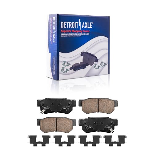 Image of Detroit Axle - 10pc Brake Kit for 2007 2008 2009 2010 Hyundai Elantra, Front Rear Drilled & Slotted Disc Brake Rotors Ceramic Brakes Pads Replacement: 10.84 inch inch Front 10.31 inch inch Rear Rotors