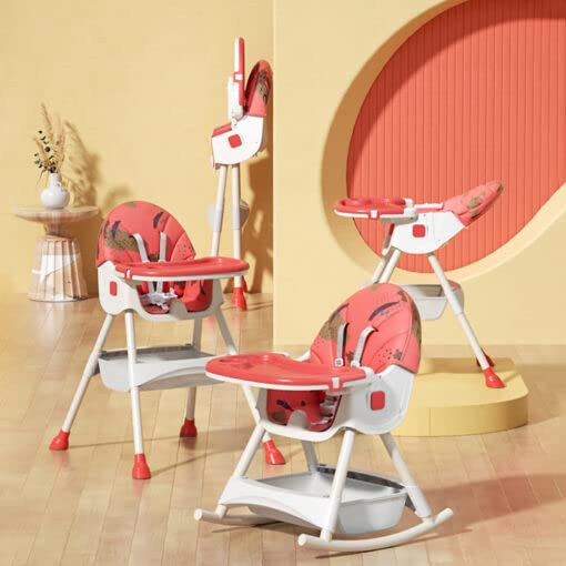 StarAndDaisy Folding Baby High Chair Recline Highchair Height Adjustable Feeding Seat Wheels *Upgraded Version with Wheel and PU Cushion pad* (Printed Red) (B0C5THD1B3) Amazon Price History, Amazon Price Tracker