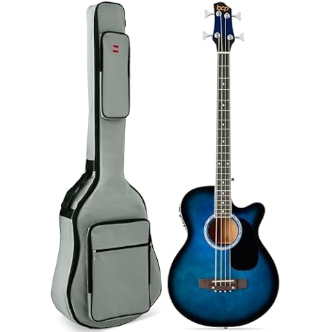 BCP Acoustic Electric Bass Guitar - Blue Cover