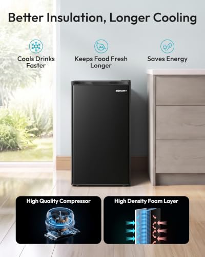 Image of EUHOMY Mini Fridge with Freezer, 3.2 Cu.Ft Compact Refrigerator for Dorm