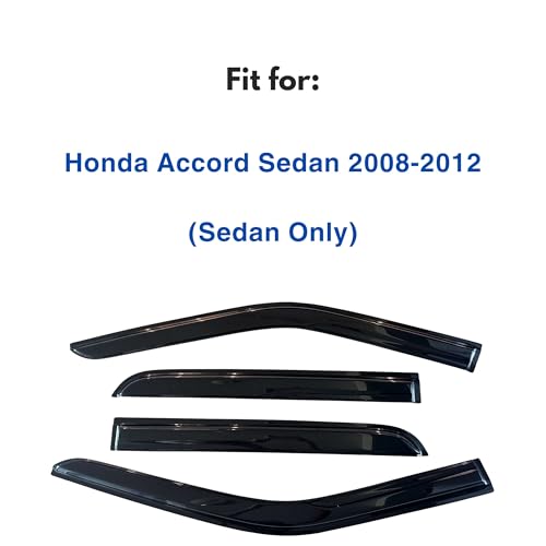 Image of IG Window Visors Fit for 2008-2012 Honda Accord, Out-Channel Rain Guards Vent Wind Deflectors 4PC, Car Accessories for 08-12 Accord (Sedan Only)