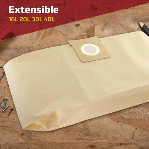 SPARES2GO Strong Dust Bags for Titan 16L 20L 30L 40L Vacuum Cleaners by Spares2go - Lot de 10 sacs – vue 5