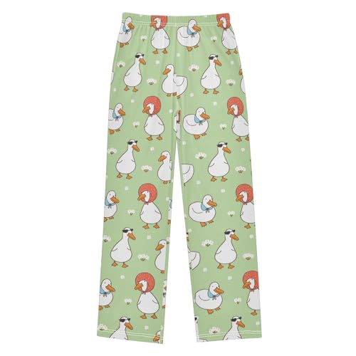 Lovely Duck Florals Boys Long Pants Soft Trousers Elastic Waist Kids Lounge Bottoms with Pockets S-XL