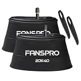 FANSPRO 2 Pack 20 Inch Fat Bike Tubes, 20x4.0 Heavy Duty Bicycle Tube with 2 Tire Levers, 20 x 4.0 AV 32mm Schrader Valve Premium Butyl Inner Tube for EBike, Electric/Mountain Bike