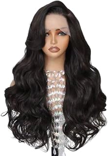 Synthetic Lace Front Wig, Natural Black, Body Wave, Long 26 Inch