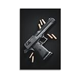 MOAUEBDY Póster decorativo de bala de pistola, lienzo para pared e impresión artística moderna para decoración de dormitorio familiar, 12 x 18 pulgadas (30 x 45 cm)