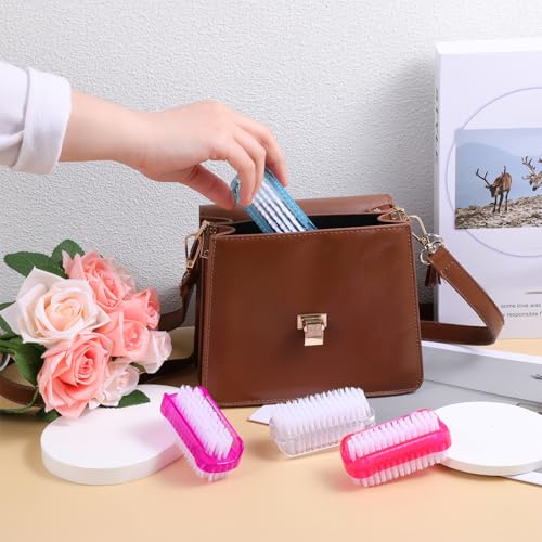 cobee 4 Stück Kunststof Handbürste, Nagelbürste mit Harten Borsten Doppelseitige Finger Bürste Fingernagelbürste Nagelschrubber Reinigungsbürste für Hände und Fingernägel