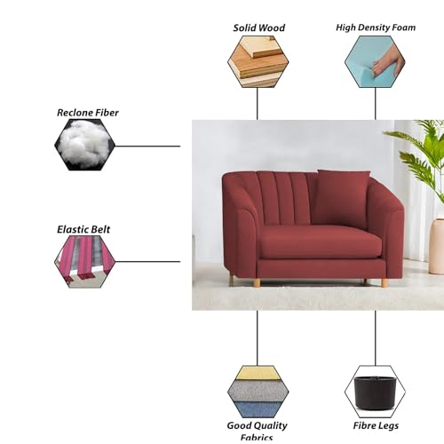Image of Doraldo Seater Sofa Set for Living Room (Maroon) Premium Fabric Sofa Set