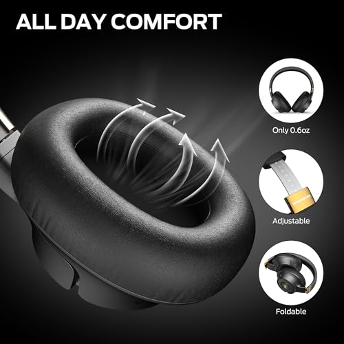 Image of Monster Persona SE ANC Active Noise Cancelling Headphones, Over Ear Bluetooth Headphones Wireless, 60H Playtime, HiFi Stereo Audio, Deep Bass, Built-in Mic, Memory Foam Ear Cups for Home (Black)
